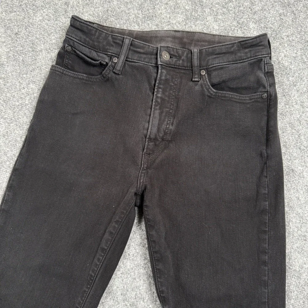 UNIQLO Jeans 27 x 30 Black Wash Slim Fit Straight‎ Leg Pants Waist Stretch Men's